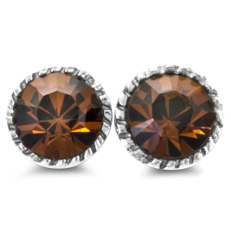 Smoked Topaz Stud Earrings Swarovski Created with Swarovski Elements