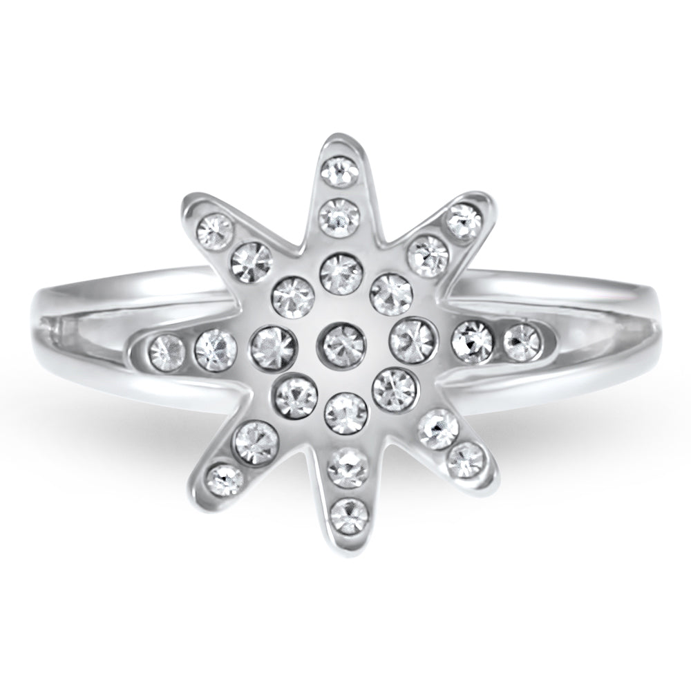 Cosmic B Ring Created with Swarovski Elements