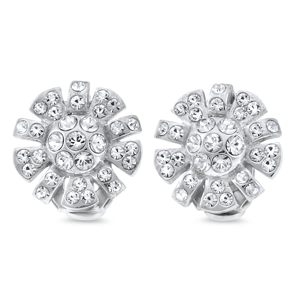 Clear Crystal Clip Earrings Created with Swarovski Elements
