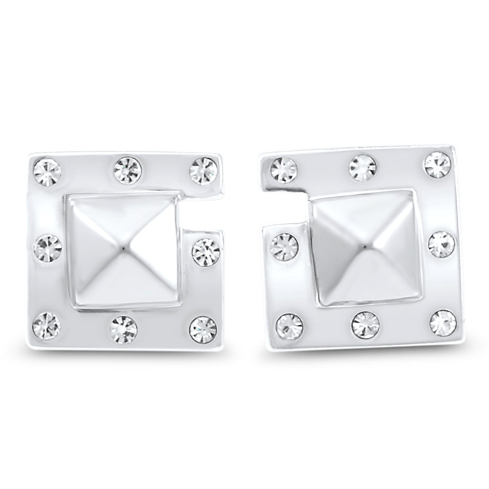 Pyramid Shape Mens & Women Stud Earrings Created with Swarovski Elements