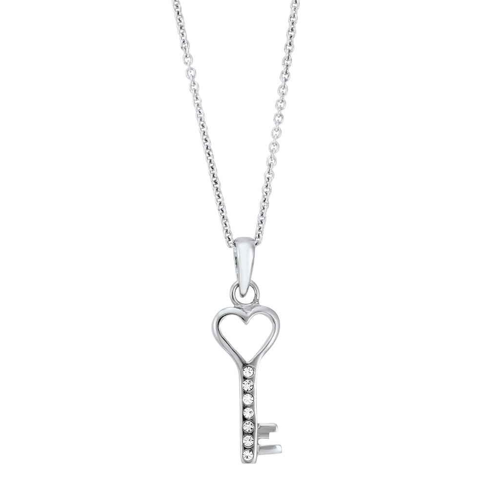 Key To My Heart Pendant and Chain Created with Swarovski Elements