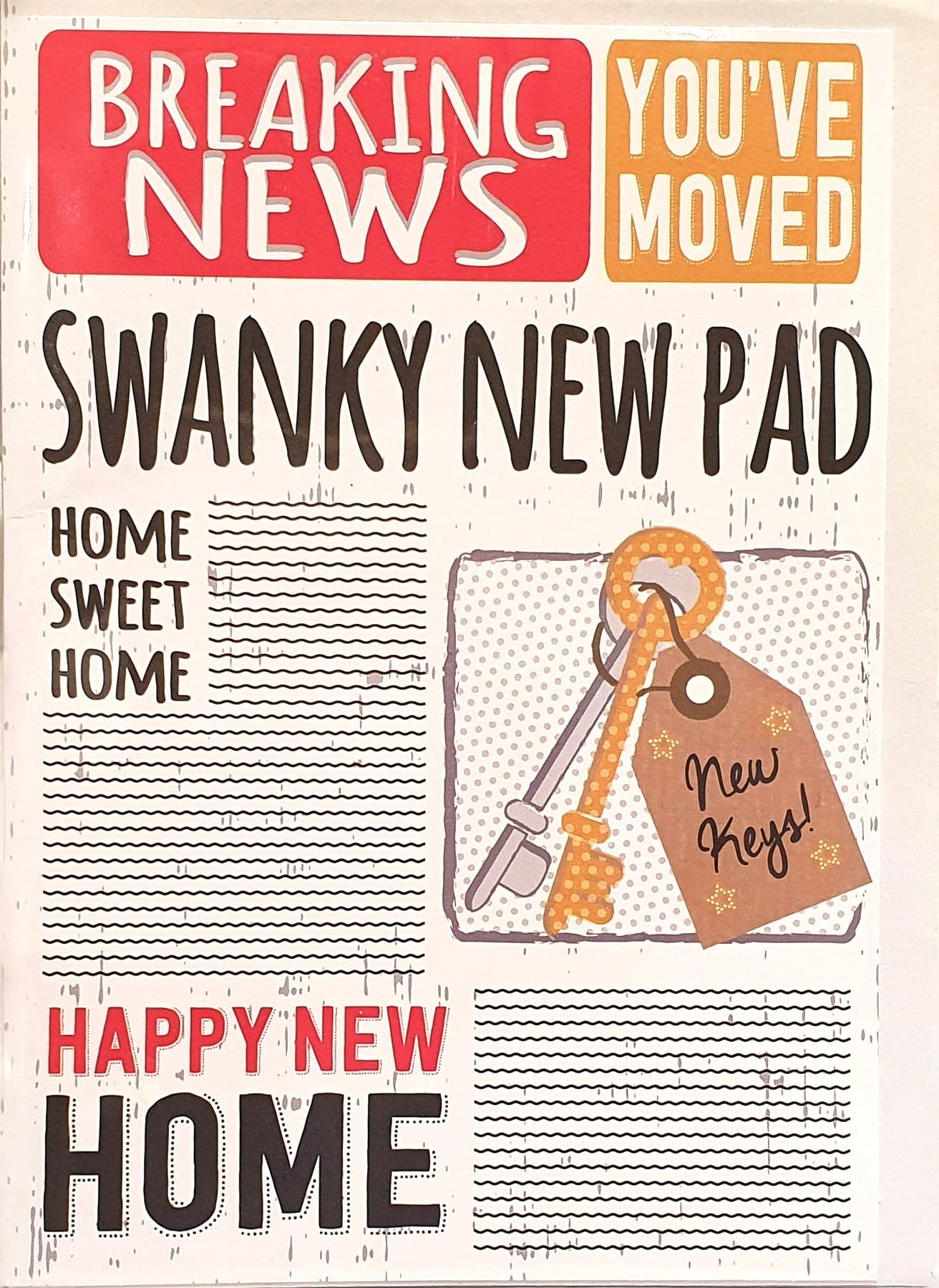 Humorous New Home Card - Breaking News Front Page