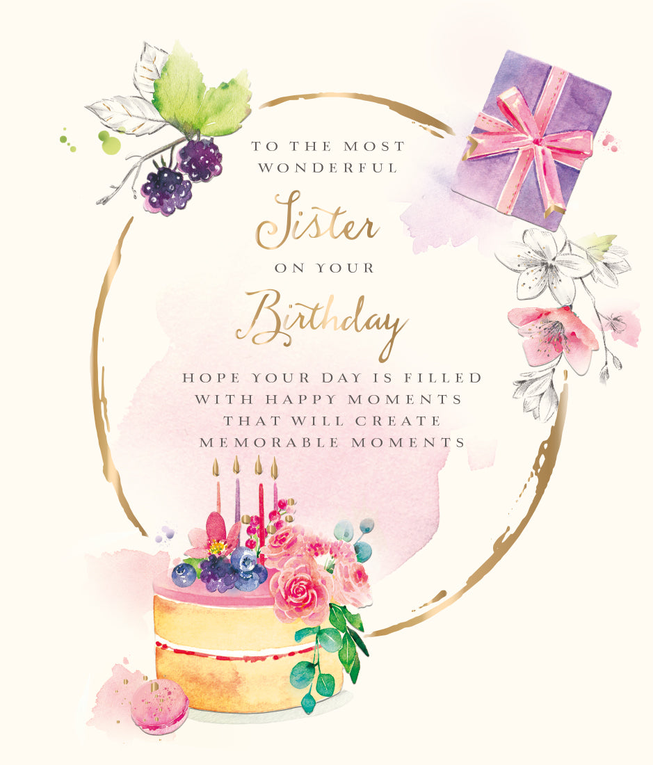 Sister Birthday Card - A Celebratory Circle Of Love
