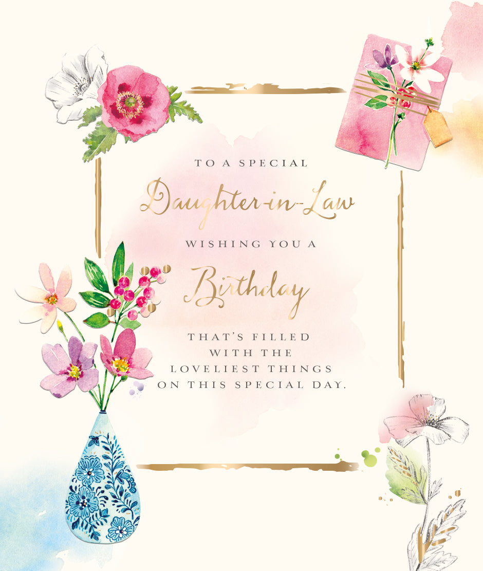 Daughter-in-Law Birthday Card - Collection Of Pretty Flowers
