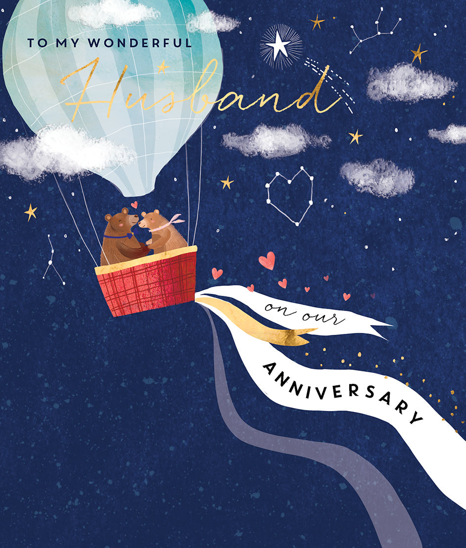 Husband Anniversary Card - Flying Towards The Stars