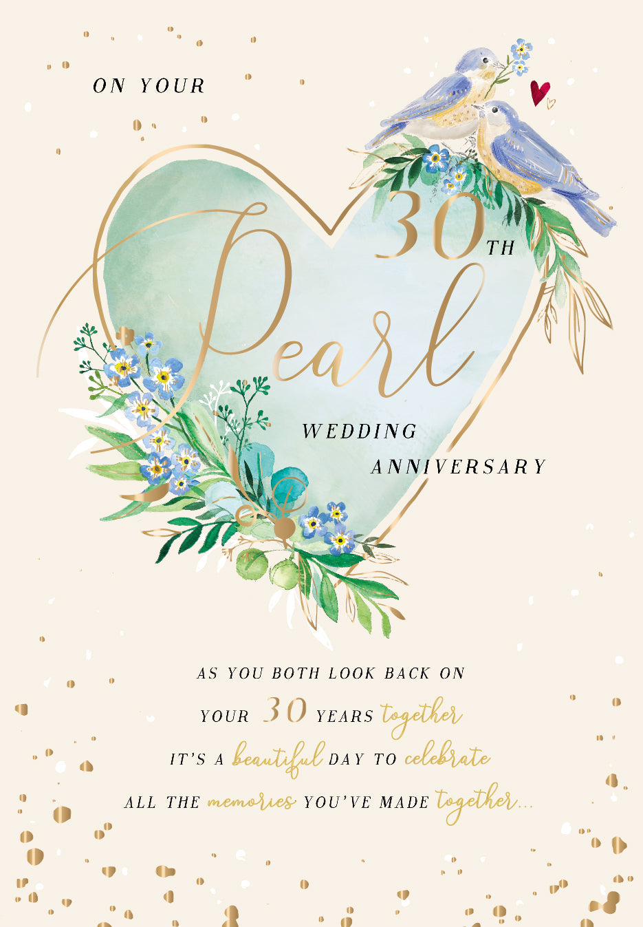 30th Wedding Anniversary Card - Love And Devotion 