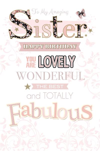 Sister Birthday Card - Loving Word Art