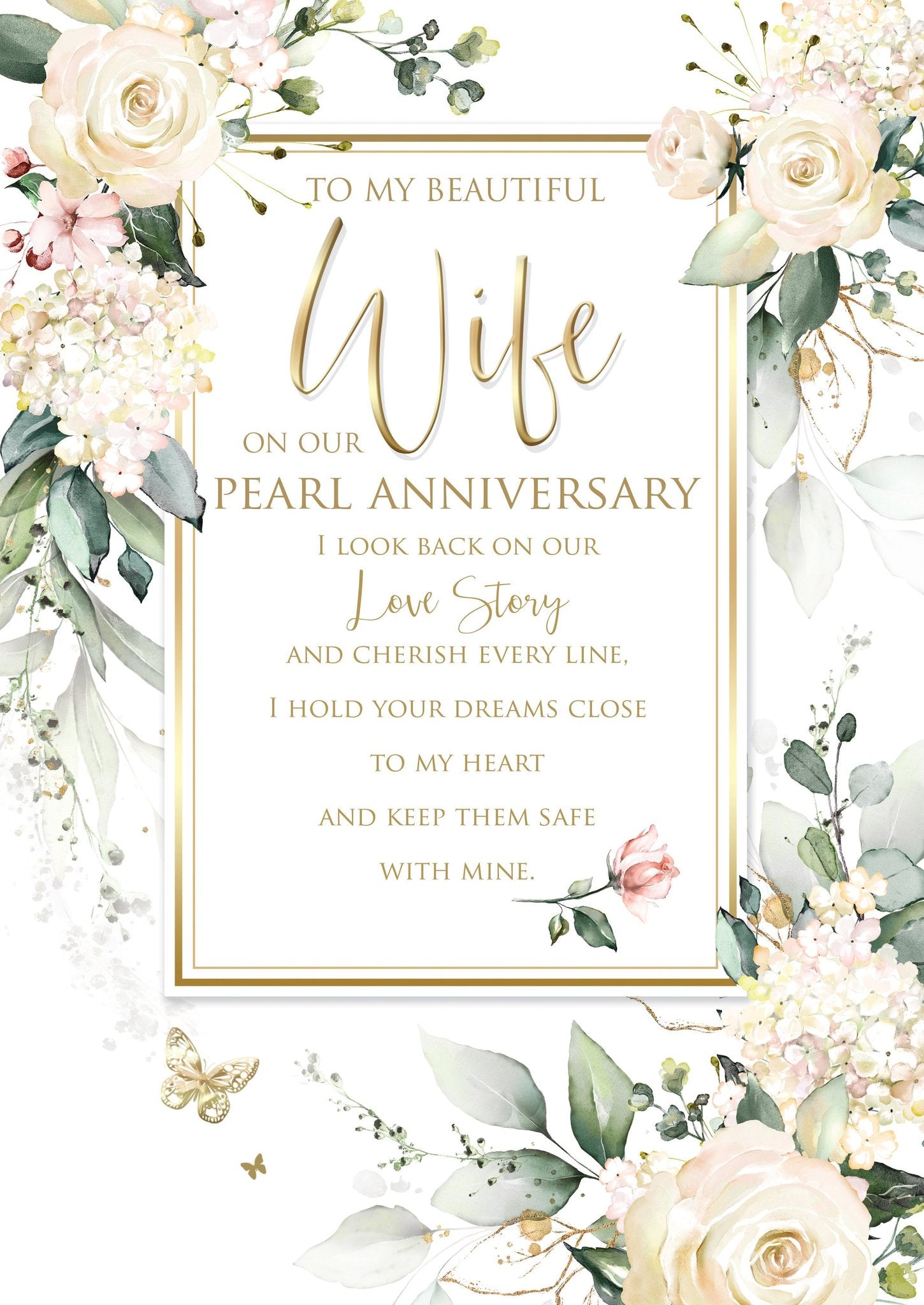 Wife 30th Wedding Anniversary Card - Heartfelt Words of Love and Endearing Design