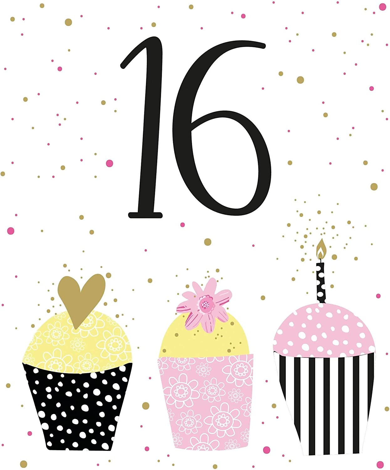 16th Birthday Card - Delightful Cupcakes