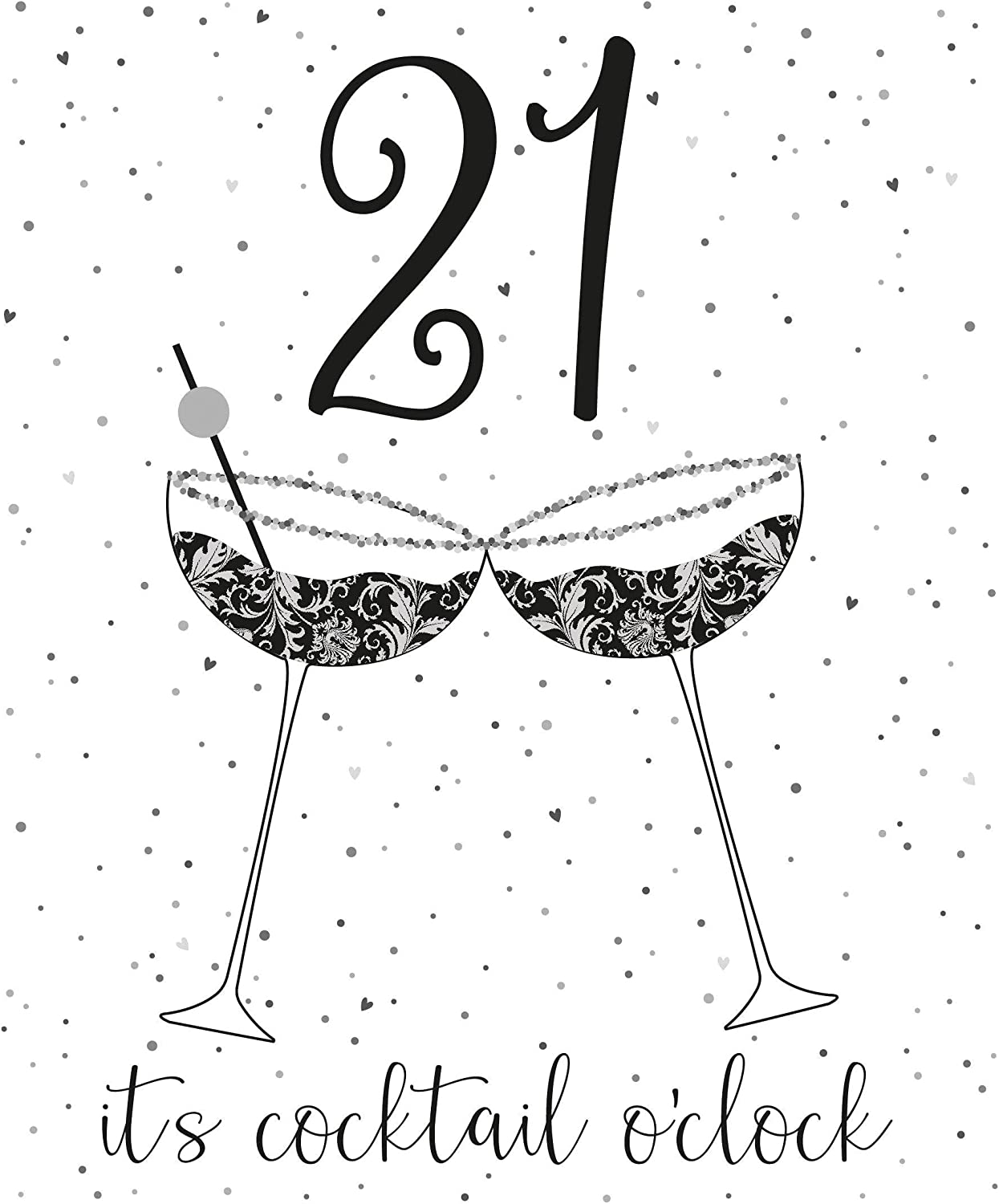 21st Birthday Card - Dazzling Cocktails Cheers