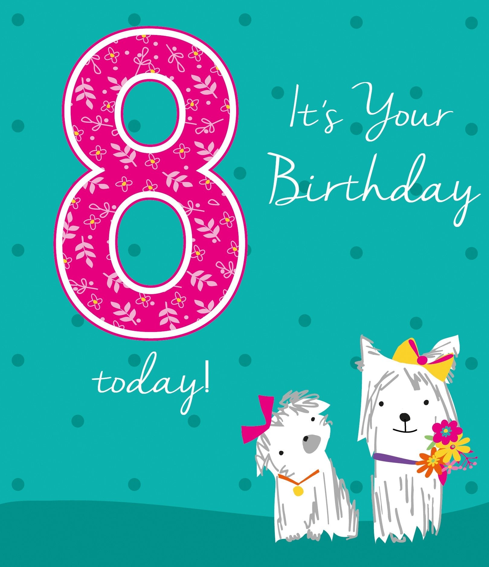 8th Birthday Card - Puppy Love