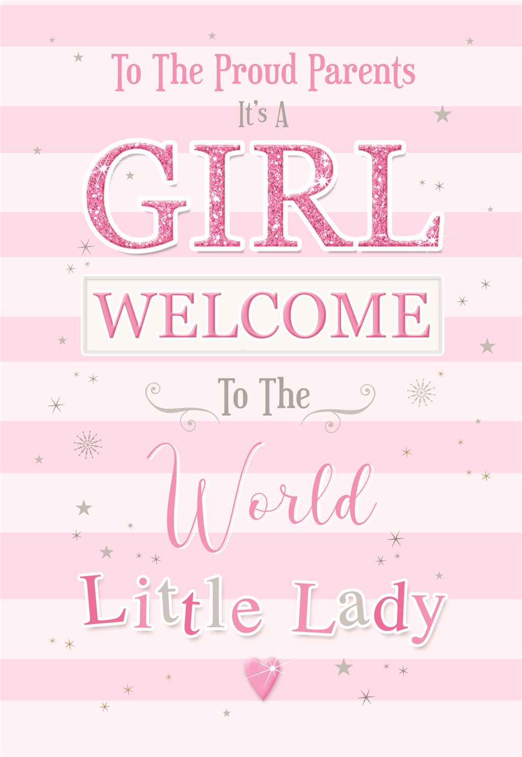 New Baby Girl Card - Welcome Little Lady