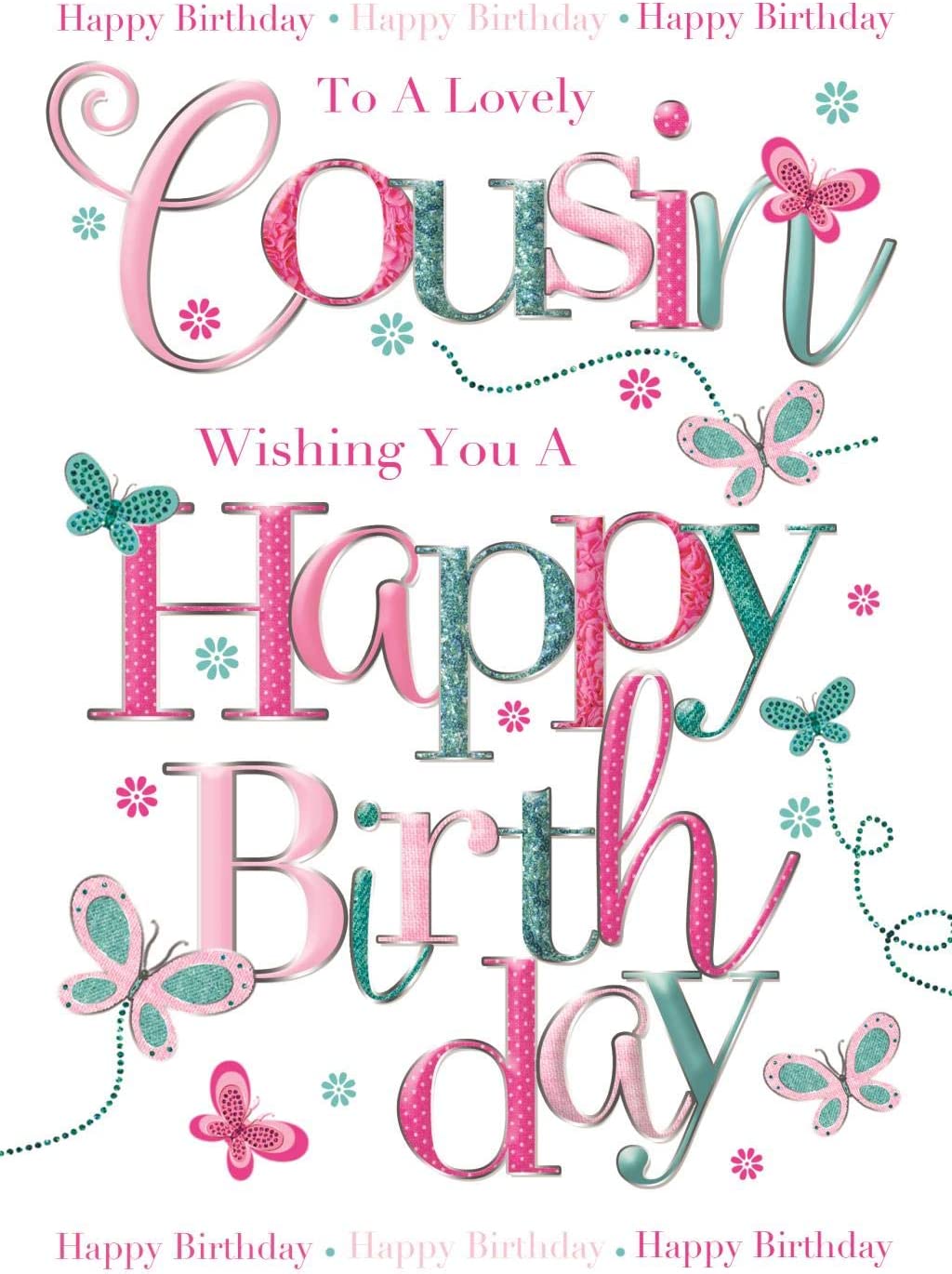 Cousin Birthday Card - A Lovely Word Art