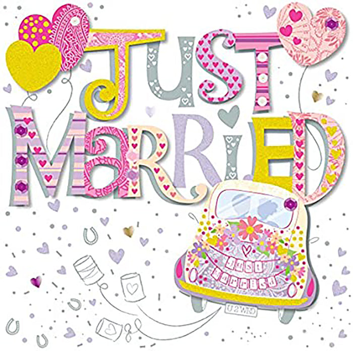 Wedding Card - Just Married Decoupage
