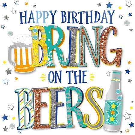 Birthday Card - Beers - Handmade Decoupage