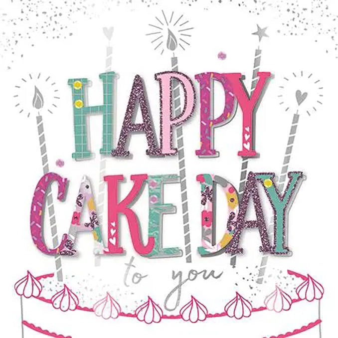 Birthday Card - Cake Day - Handmade Decoupage