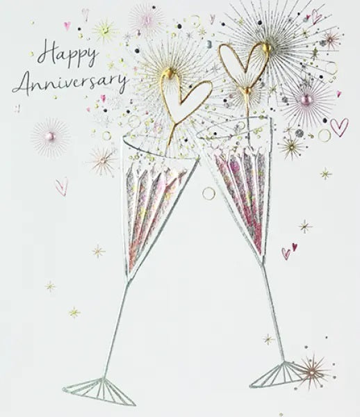 Anniversary Card - Champagne And Sparklers  