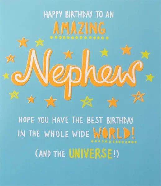 Nephew Birthday Card - Amazing Word Art