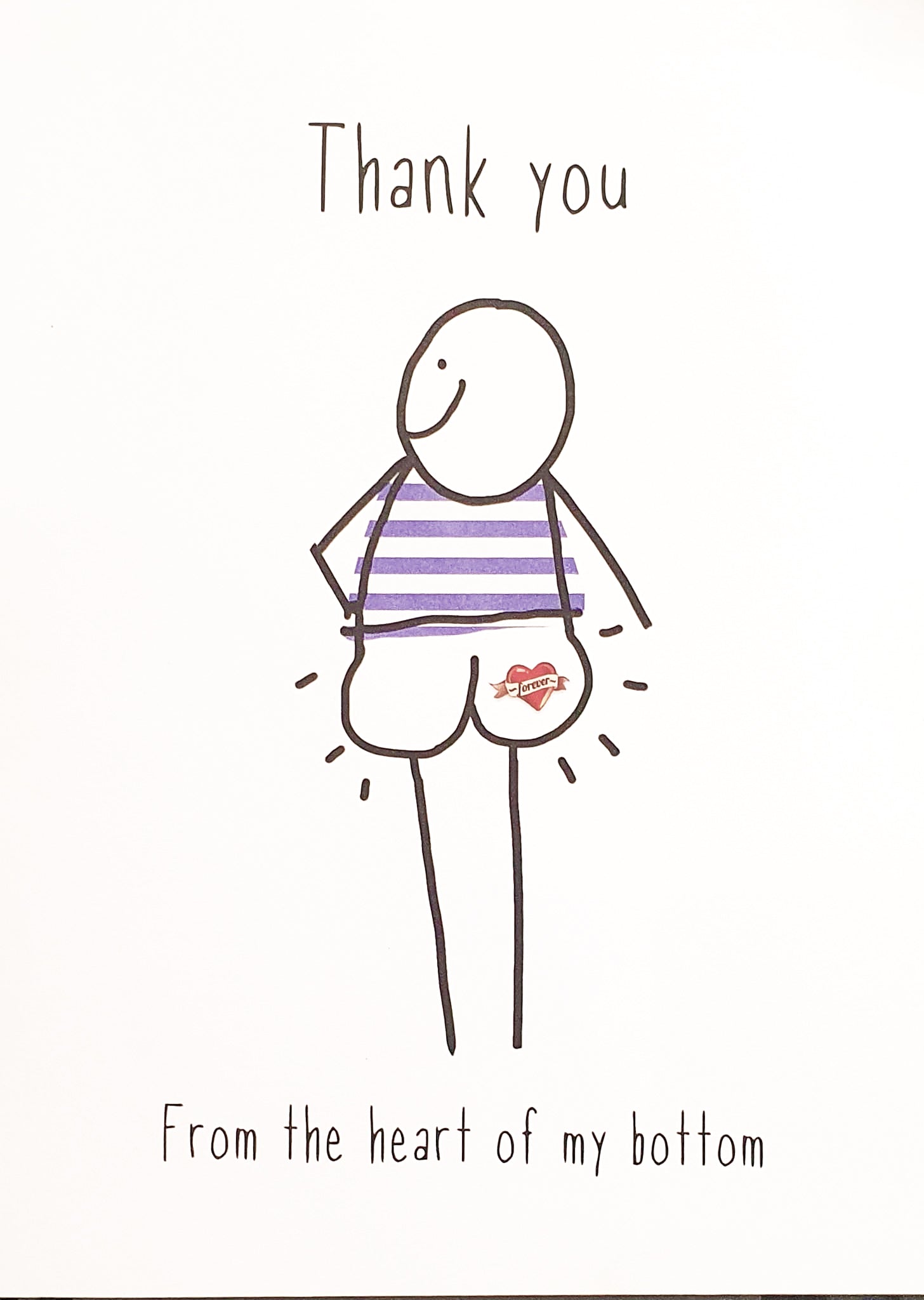 Humorous Thank You Card - Illustration From Heartfelt Bottom