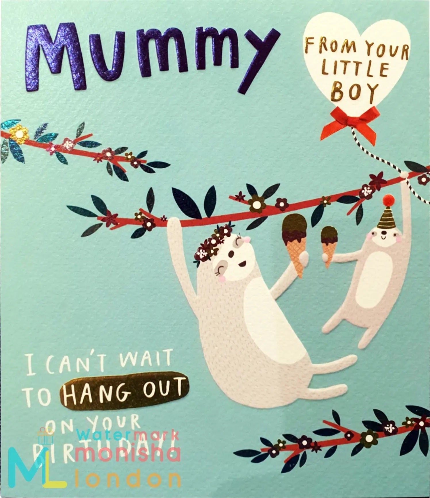 Mummy Birthday Card - Enjoying Ice Cream Together