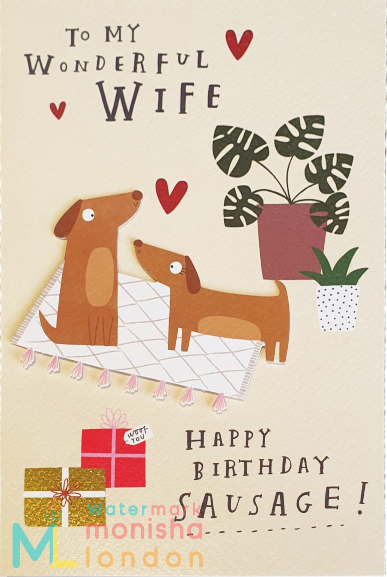 Wife Birthday Card - Sausage Love