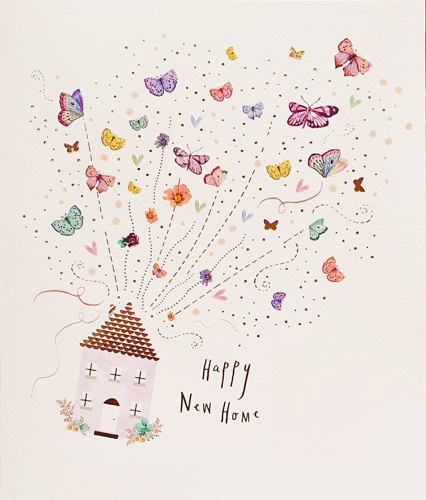 New Home Card - A Kaleidoscope Of Colourful Butterflies