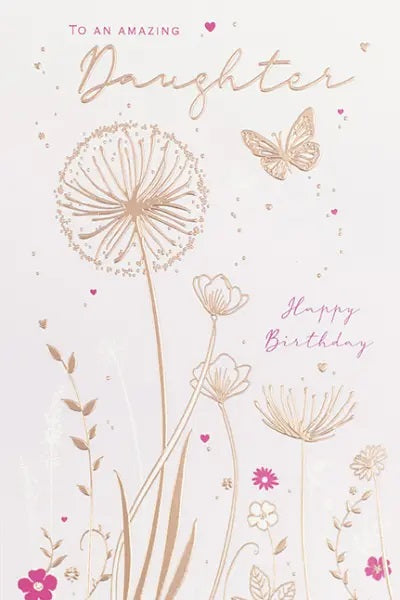 Daughter Birthday Card - Understated Floral Illustration