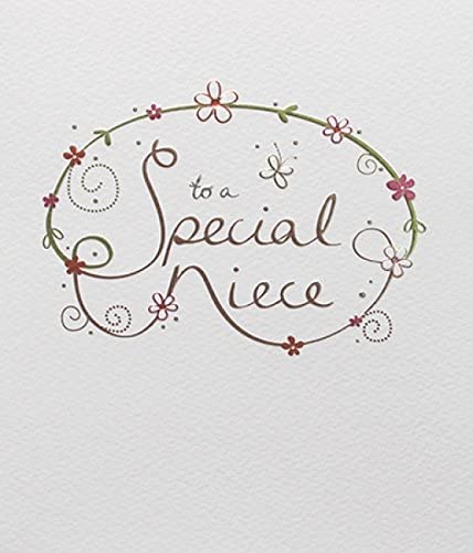 Niece Birthday Card - A Floral Fine Wire 