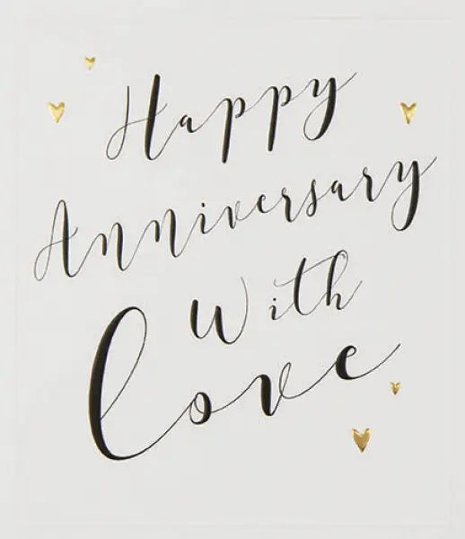 Anniversary Card -  Hearts Of Gold