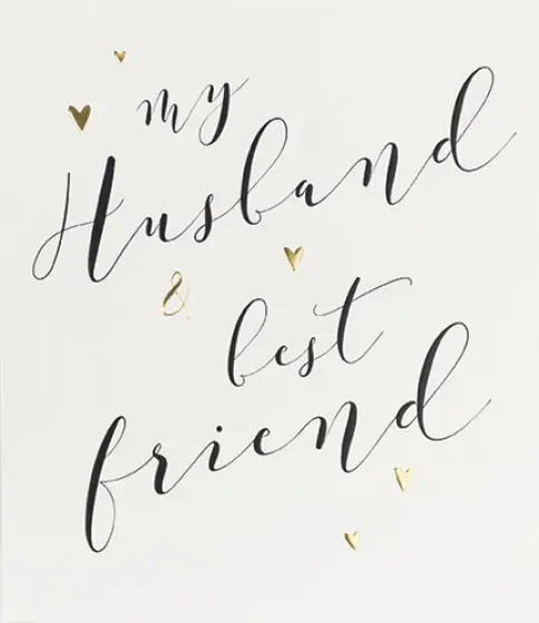 Husband Birthday Card - Calligraphy Word Art