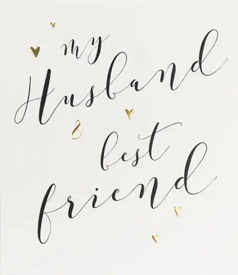 Husband Birthday Card - Calligraphy Word Art 