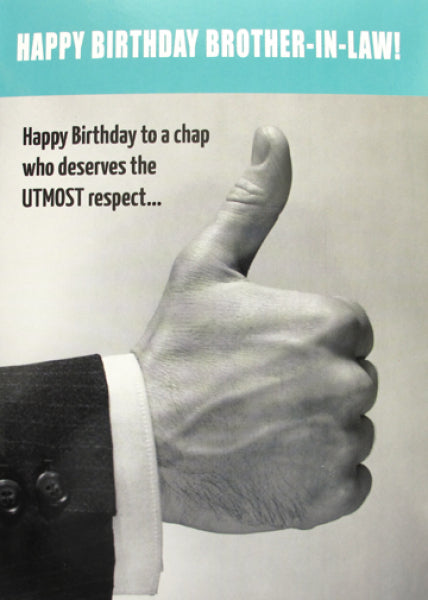 Humorous Brother-in-Law Birthday Card - Thumbs Up 