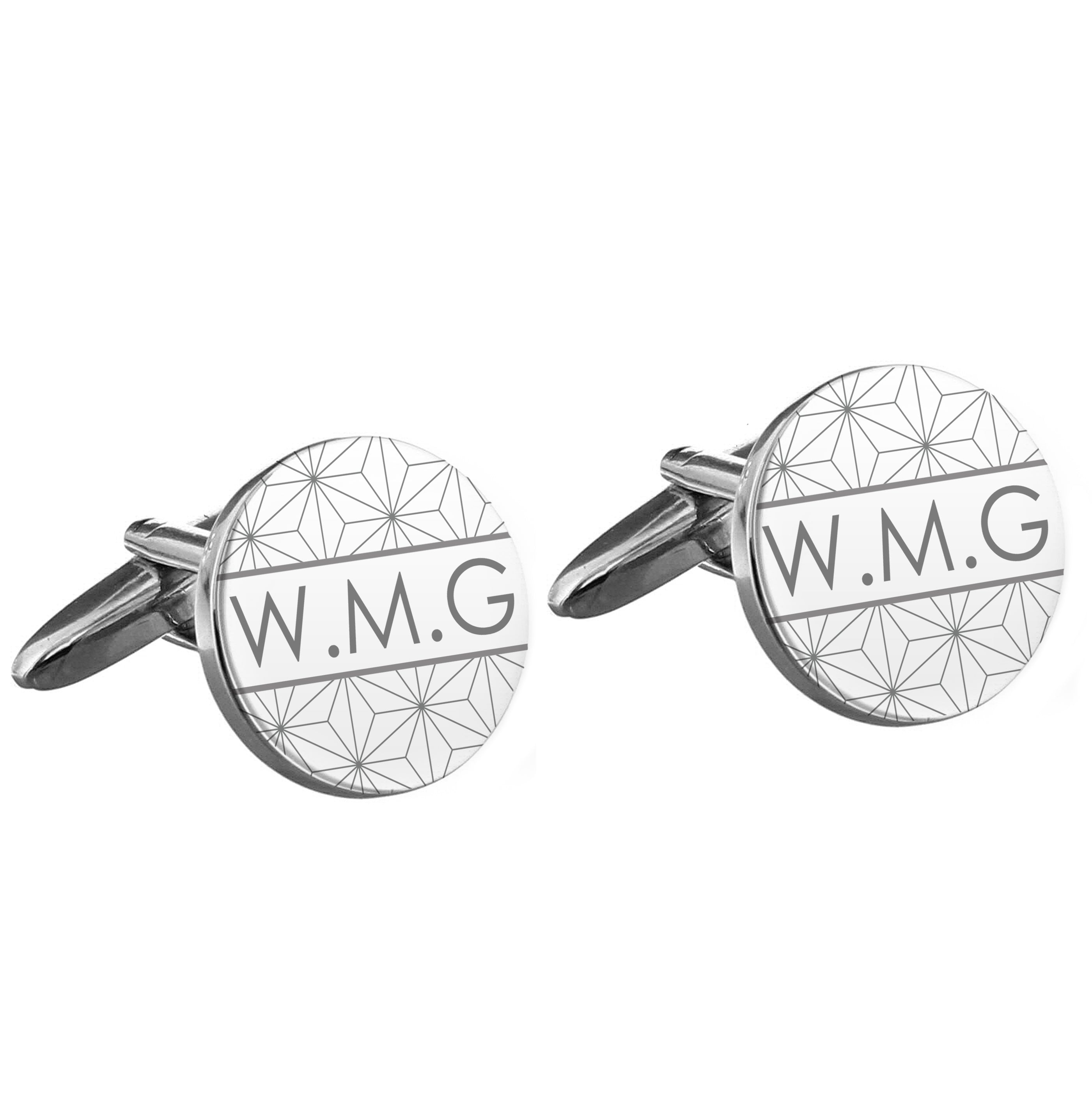 Personalised Geometric Round Cufflinks