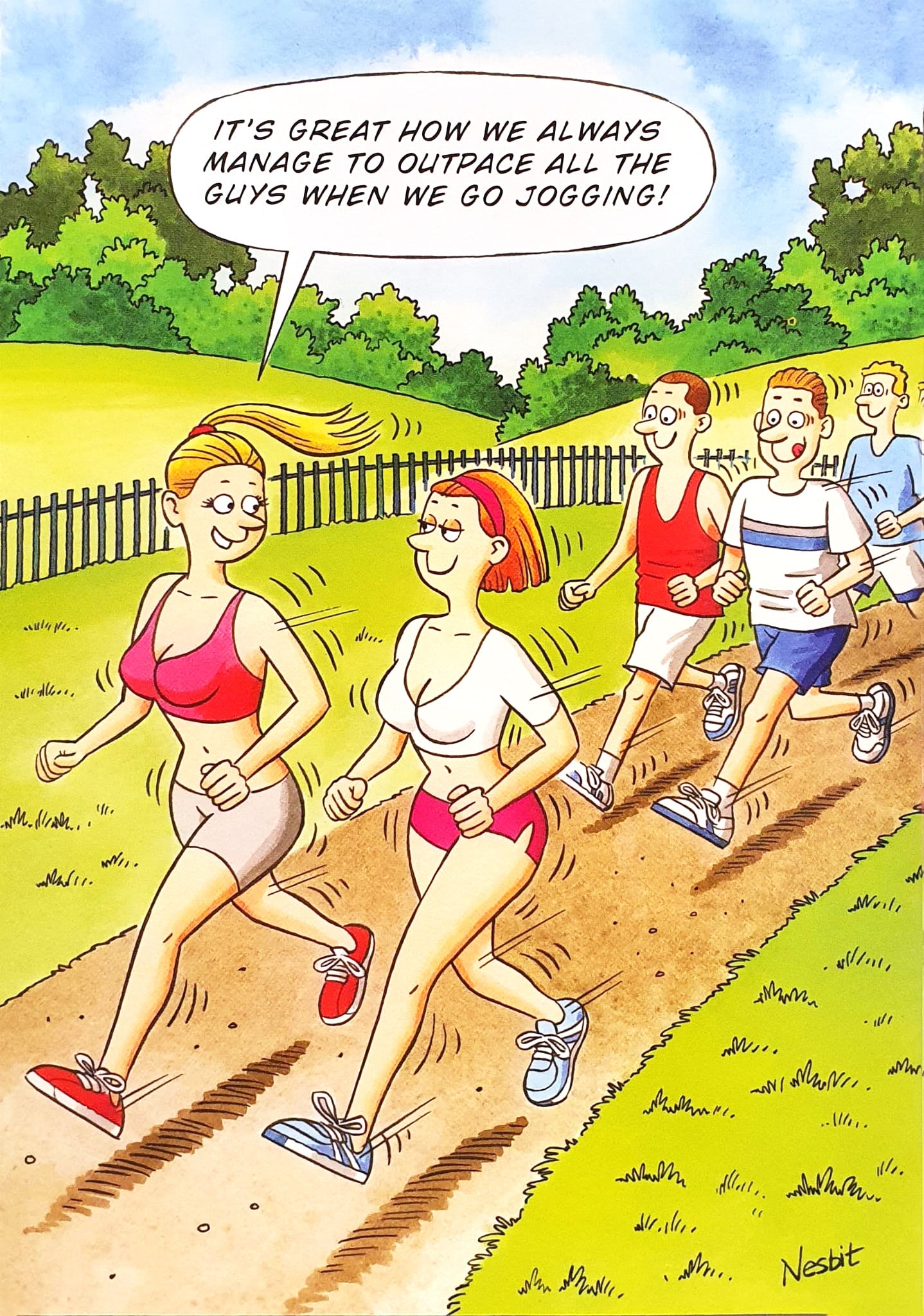 Humourous Birthday Card - Enjoying The Scenery