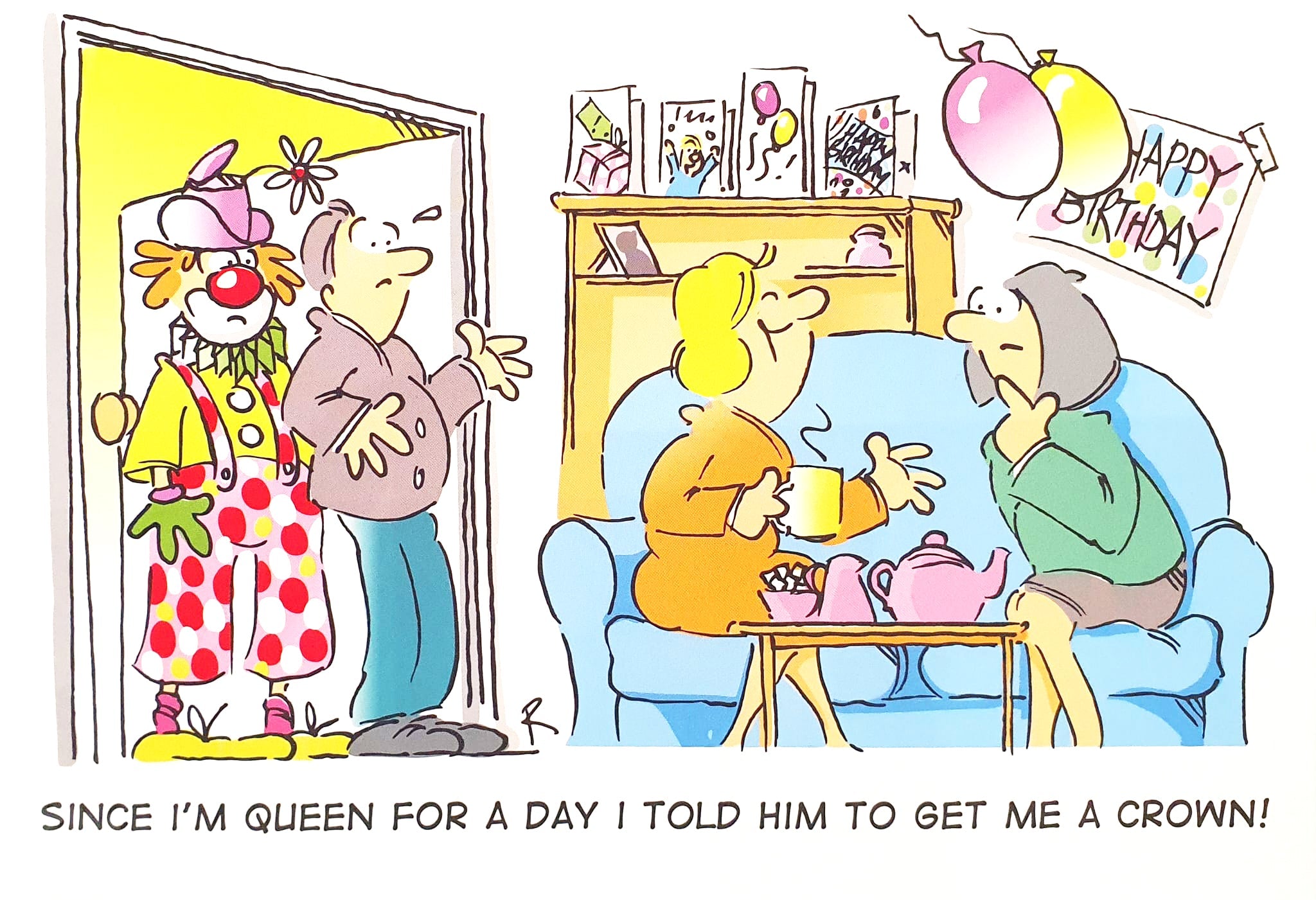 Humourous Birthday Card - Clown For The Day
