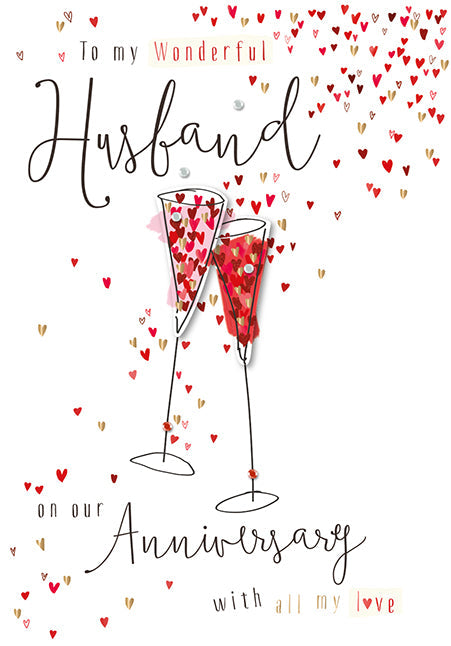 Husband Anniversary Card - A Heartfelt Toast 