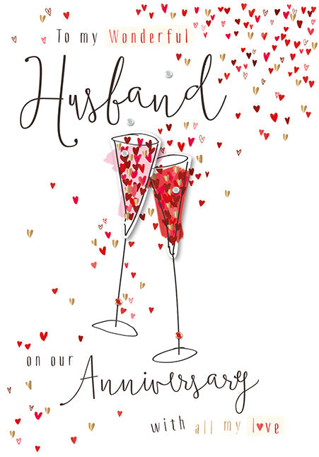 Husband Anniversary Card - A Heartfelt Toast
