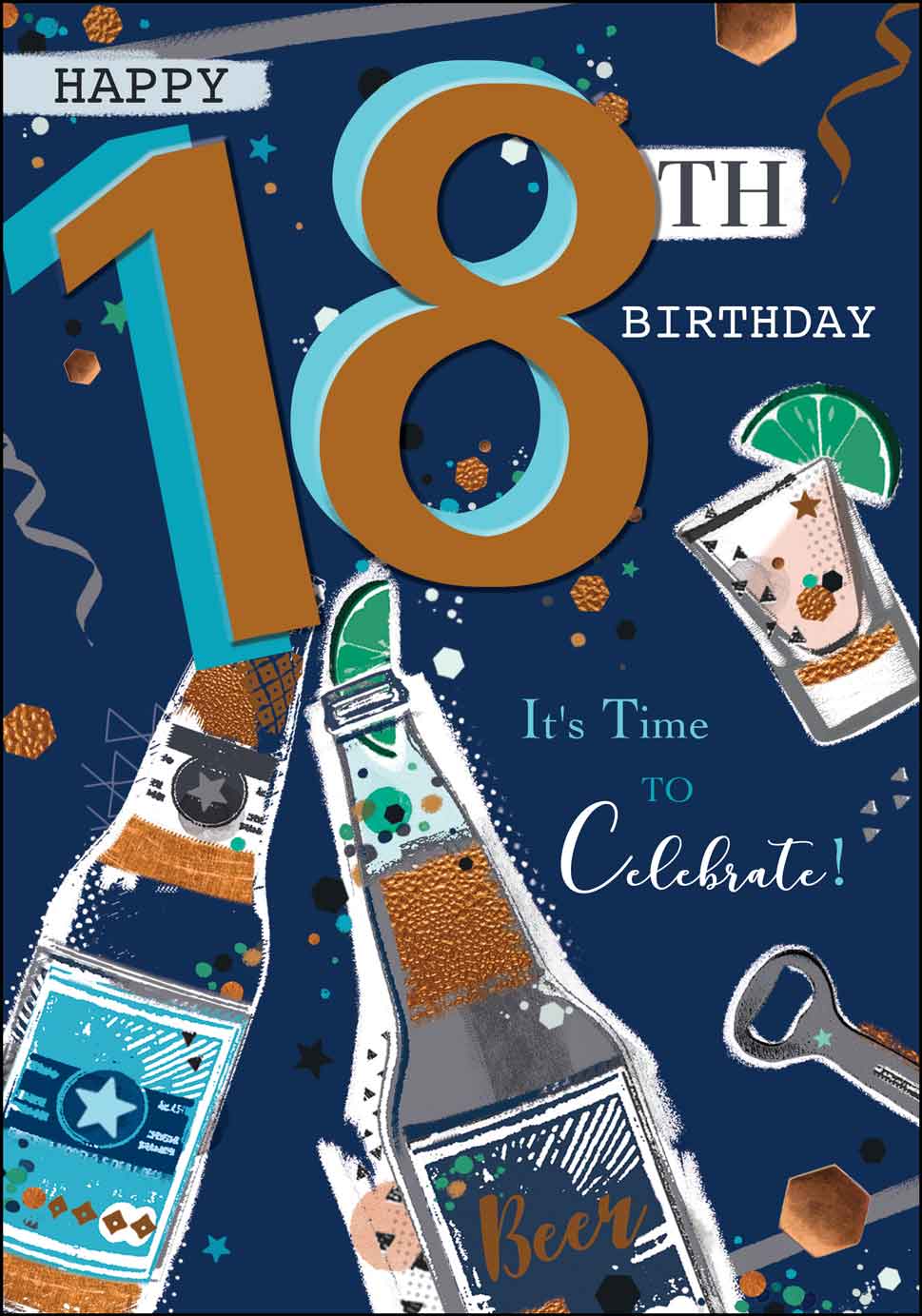 18th Birthday Card - Celebrate With A Beery Toast 