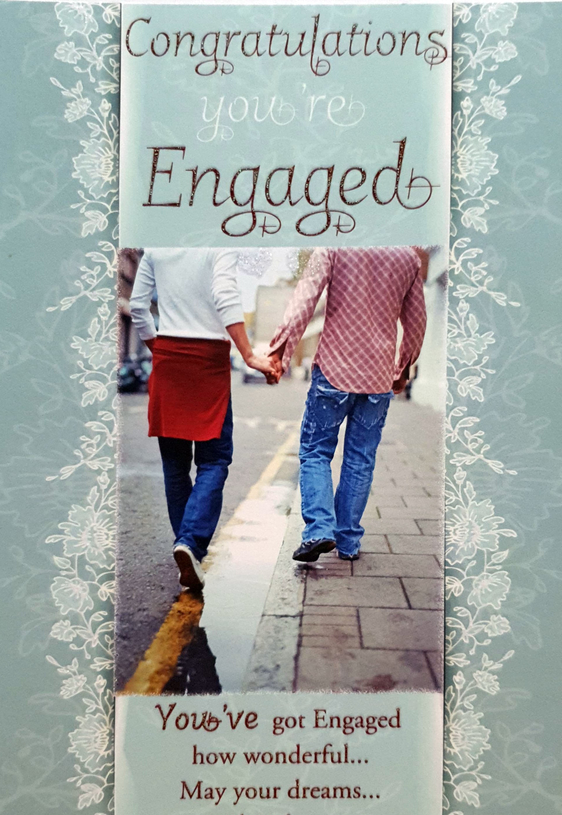 Male Couple Engagement Card - Congratulations on Your Wonderful News!