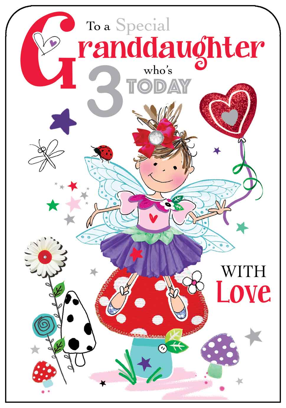 Granddaughter 3rd Birthday Card - The Fairy Princess