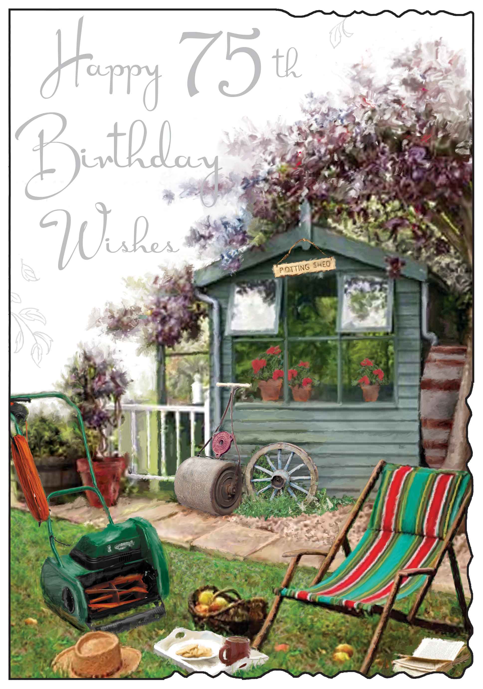 75th Birthday Card - Gardening Duties And Time To Relax