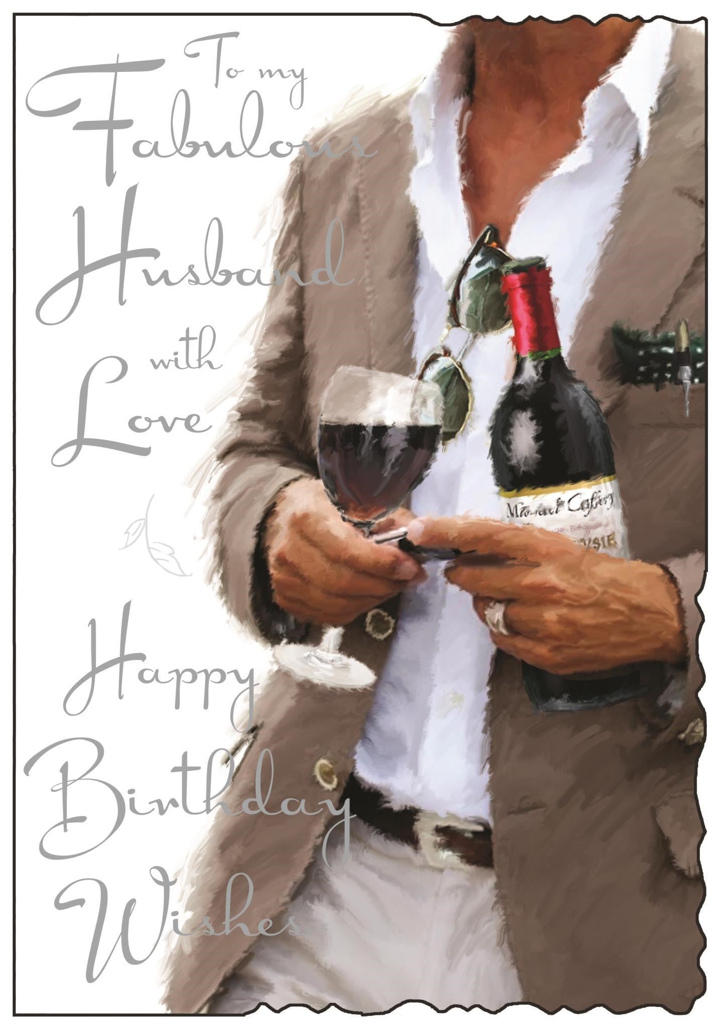 Husband Birthday Card - Time For Some Red Wine
