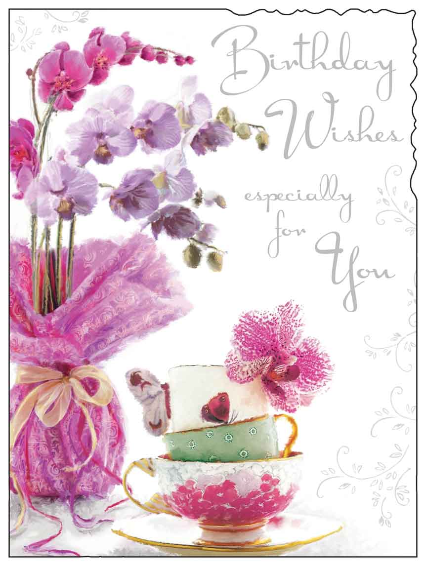 Birthday Card - Pretty Orchids 