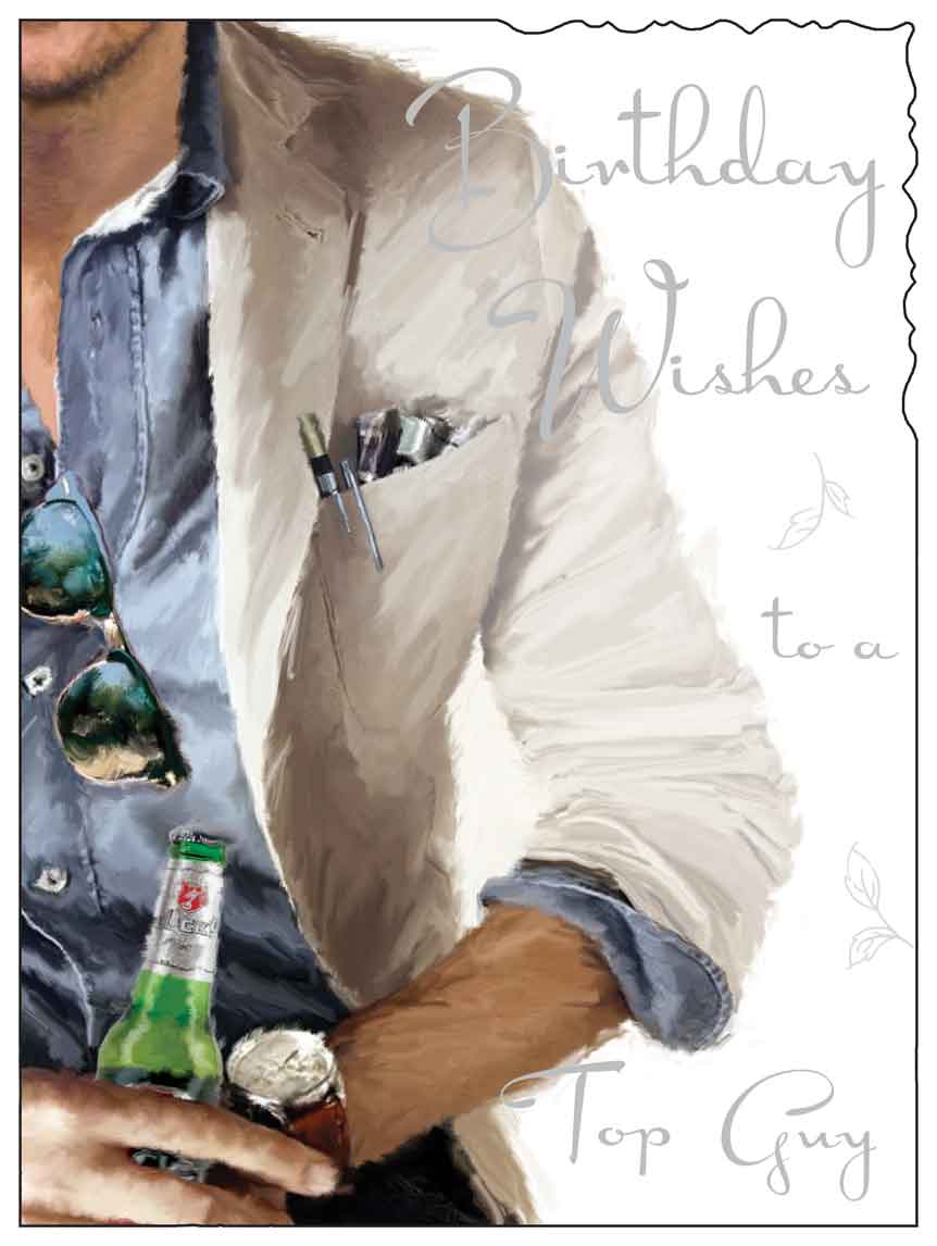 Birthday Card - Enjoying A Botle Of Beer