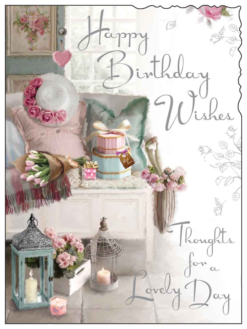 Birthday Card - Lavish Presents And Flowers