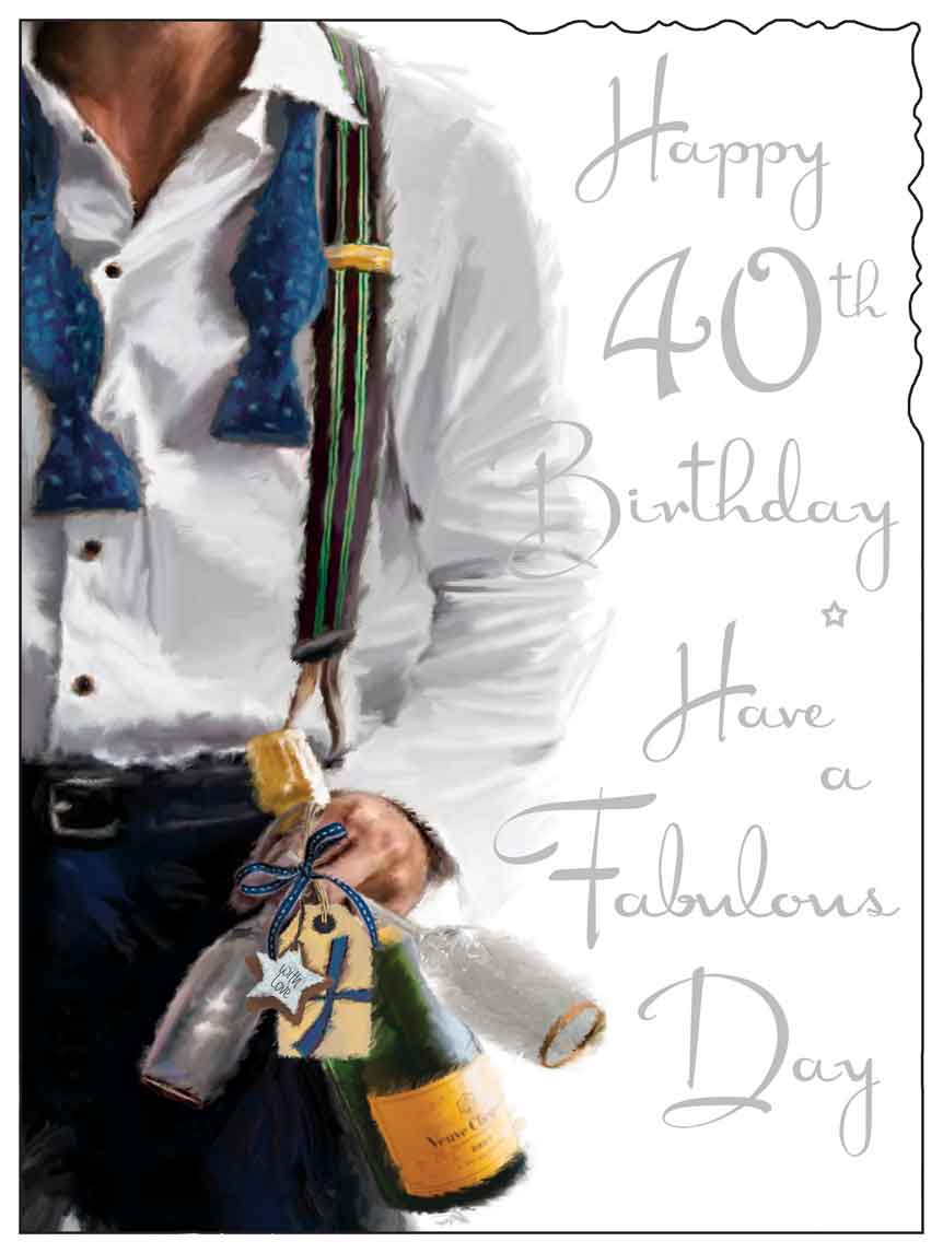 40th Birthday Card - Champagne Celebrations