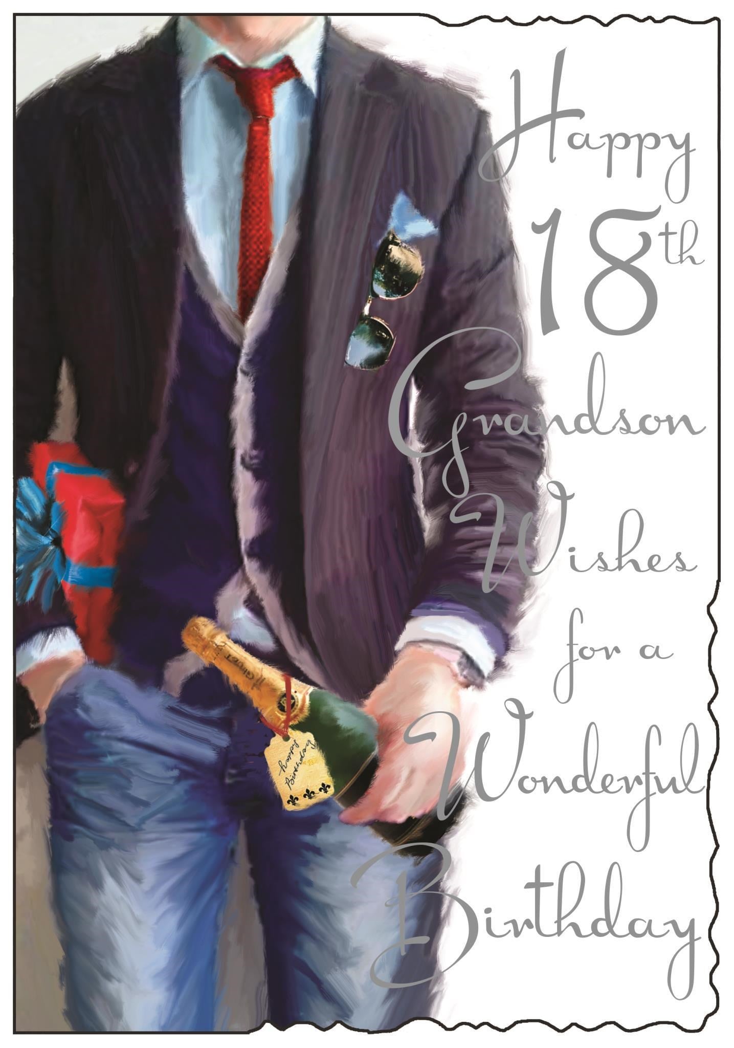18th Grandson Birthday Card - Suited For The Special Occasion