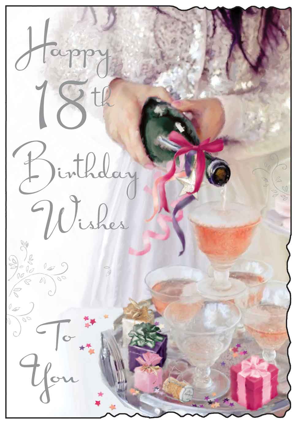 18th Birthday Card - The Champagne Tower