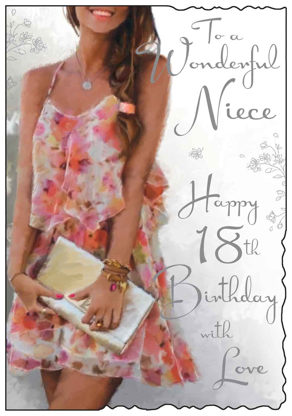 18th Niece Birthday Card - Beautifully Mini Dressed