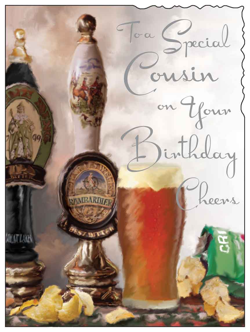 Cousin Birthday Card - Time For Beer